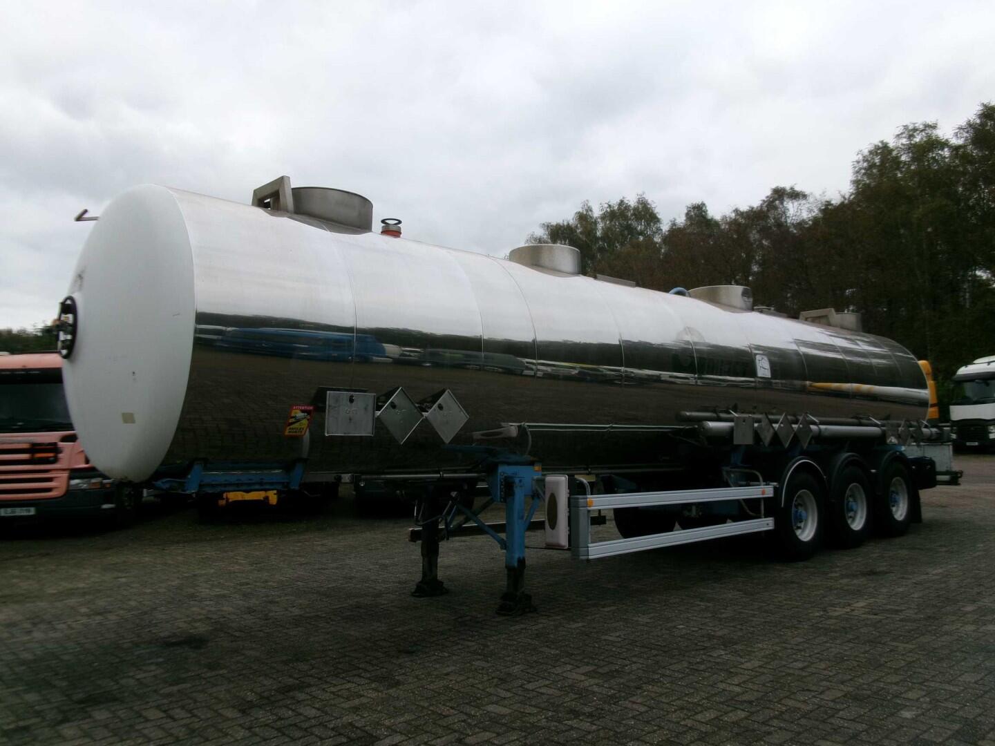 Magyar Chemical tank inox L4BH 33.5 m3 / 3 comp | Tankoplegger | Tankoplegger Chemicaliën